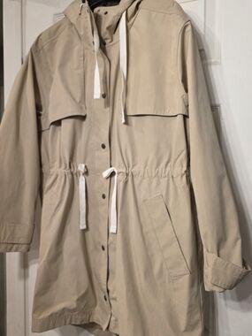 OLD NAVY Beige Drawstring Hooded Anorak Jacket